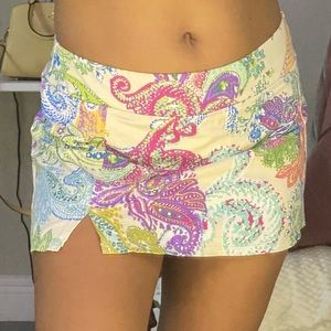 Y2k paisley print swim skirt